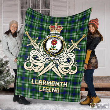 Learmonth Tartan Blanket with Clan Crest and the Golden Sword of Courageous Legacy