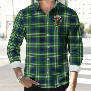 Learmonth Tartan Long Sleeve Button Up Shirt with Family Crest