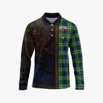 Learmonth Tartan Family Crest Long Sleeve Polo Shirt Alba Gu Brath Be Brave Lion Ancient Style