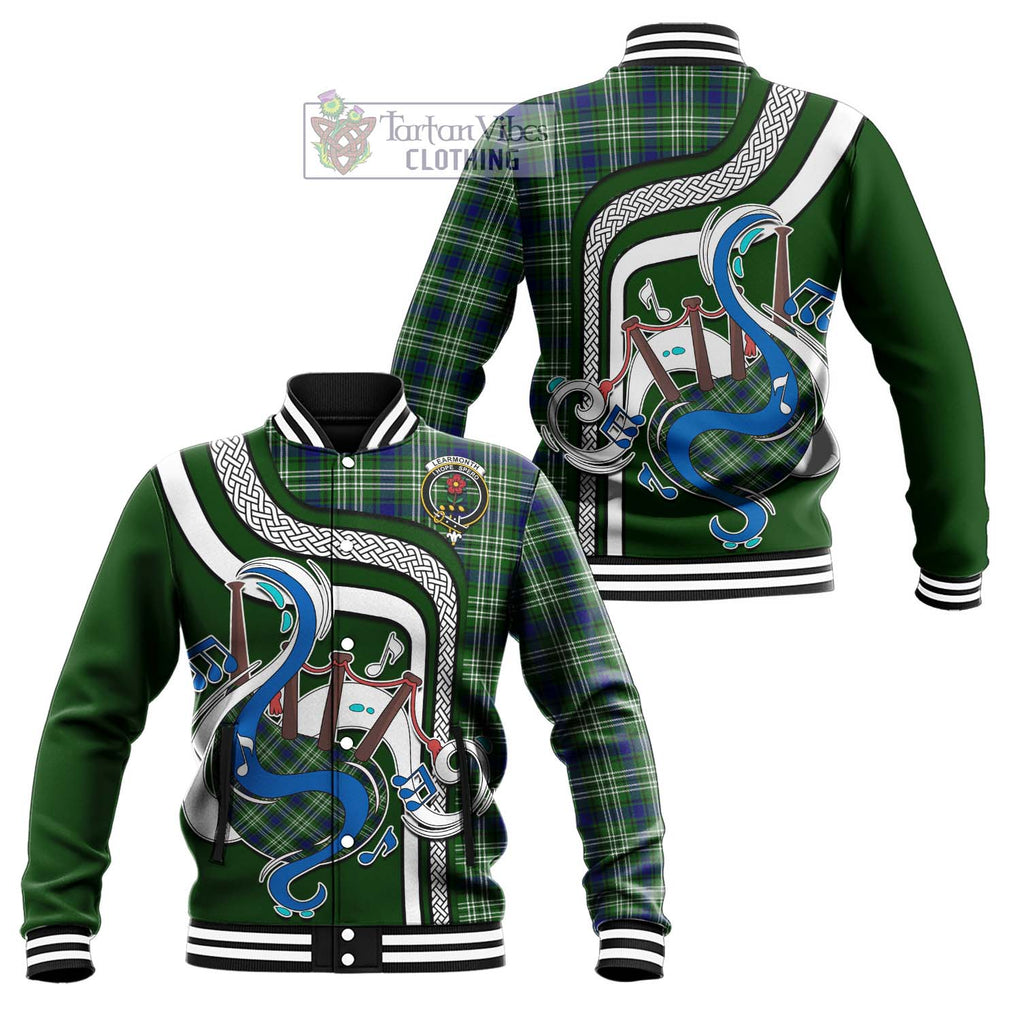 Tartan Vibes Clothing Learmonth Tartan Baseball Jacket with Epic Bagpipe Style