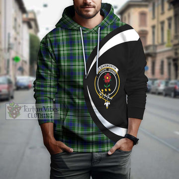Learmonth Tartan Hoodie with Family Crest Circle Style