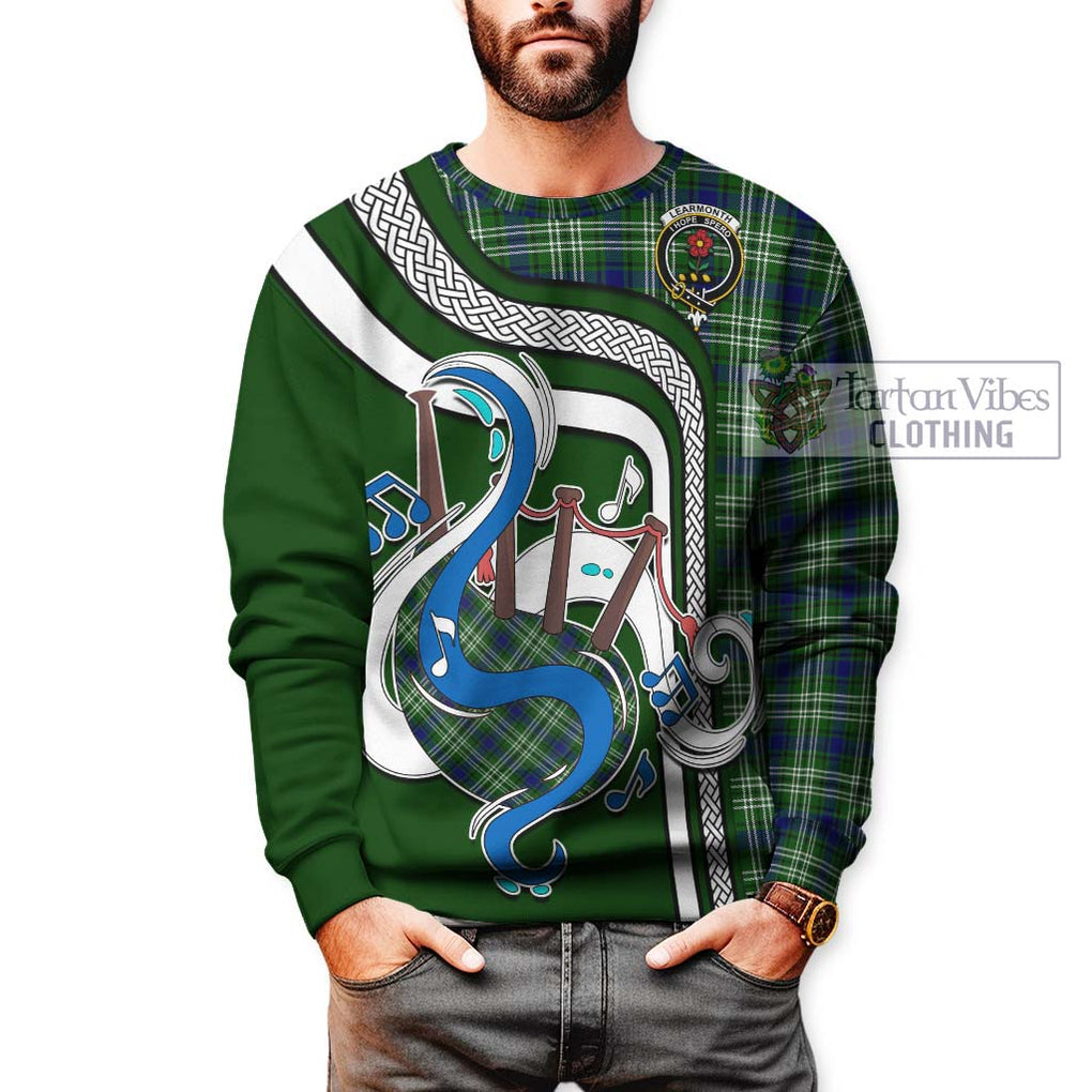 Tartan Vibes Clothing Learmonth Tartan Sweatshirt with Epic Bagpipe Style