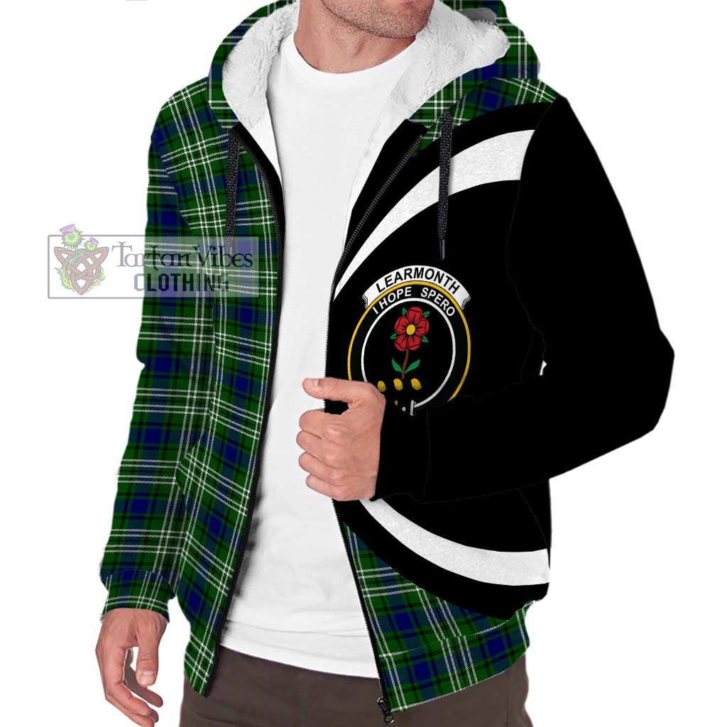 Learmonth Tartan Sherpa Hoodie with Family Crest Circle Style Unisex S - Tartan Vibes Clothing