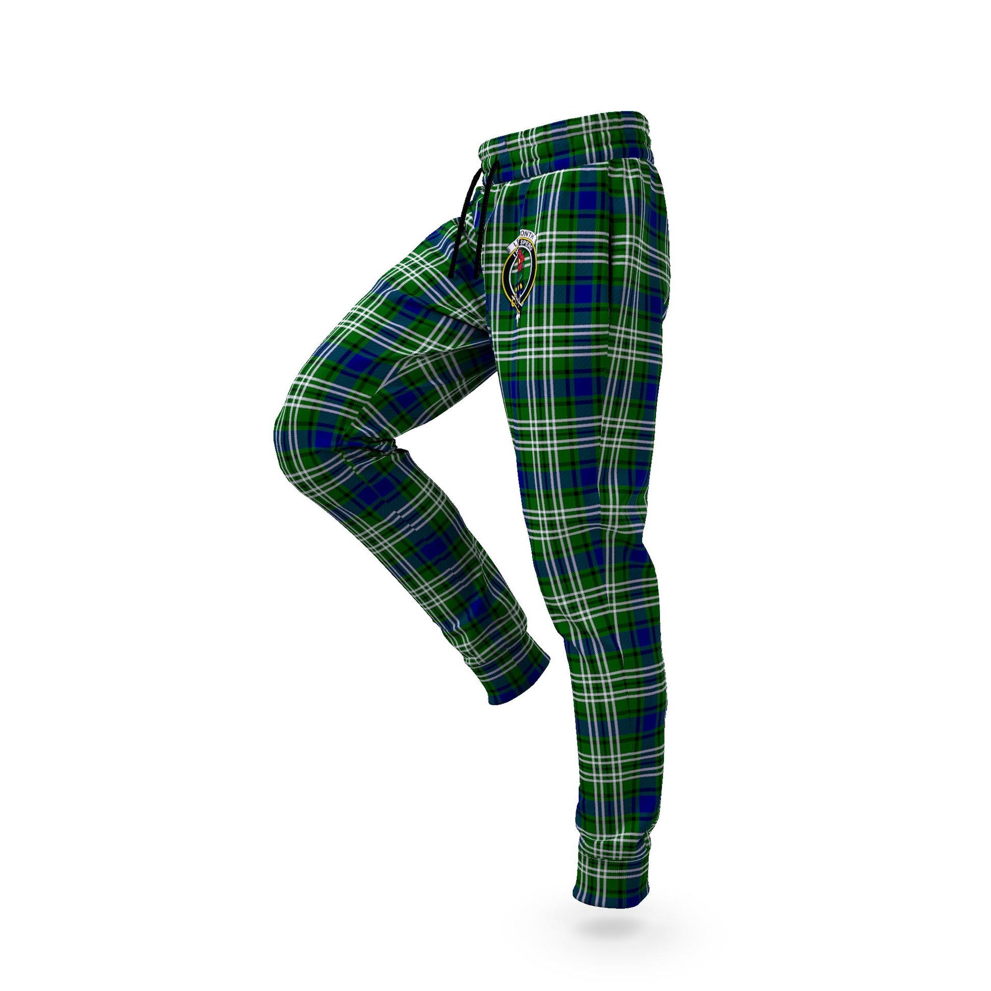 Learmonth Tartan Joggers Pants with Family Crest S - Tartanvibesclothing