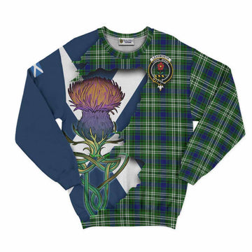 Learmonth Tartan Family Crest Sweatshirt Scottish Thistle Celtic Inspired