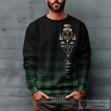 Learmonth Tartan Sweatshirt Featuring Alba Gu Brath Family Crest Celtic Inspired
