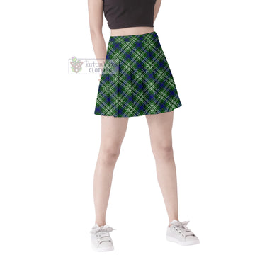 Learmonth Tartan Women's Plated Mini Skirt Cross Style