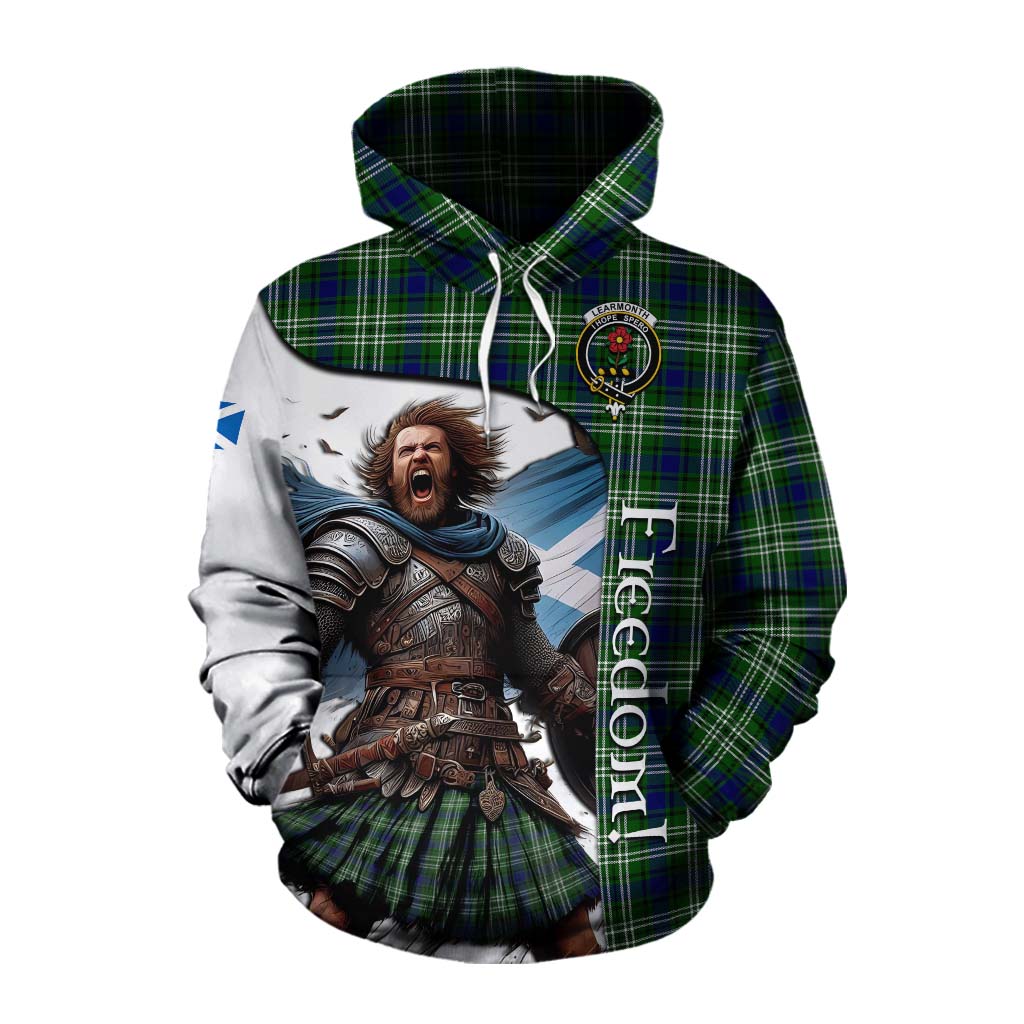 Tartan Vibes Clothing Learmonth Crest Tartan Cotton Hoodie Inspired by the Freedom of Scottish Warrior