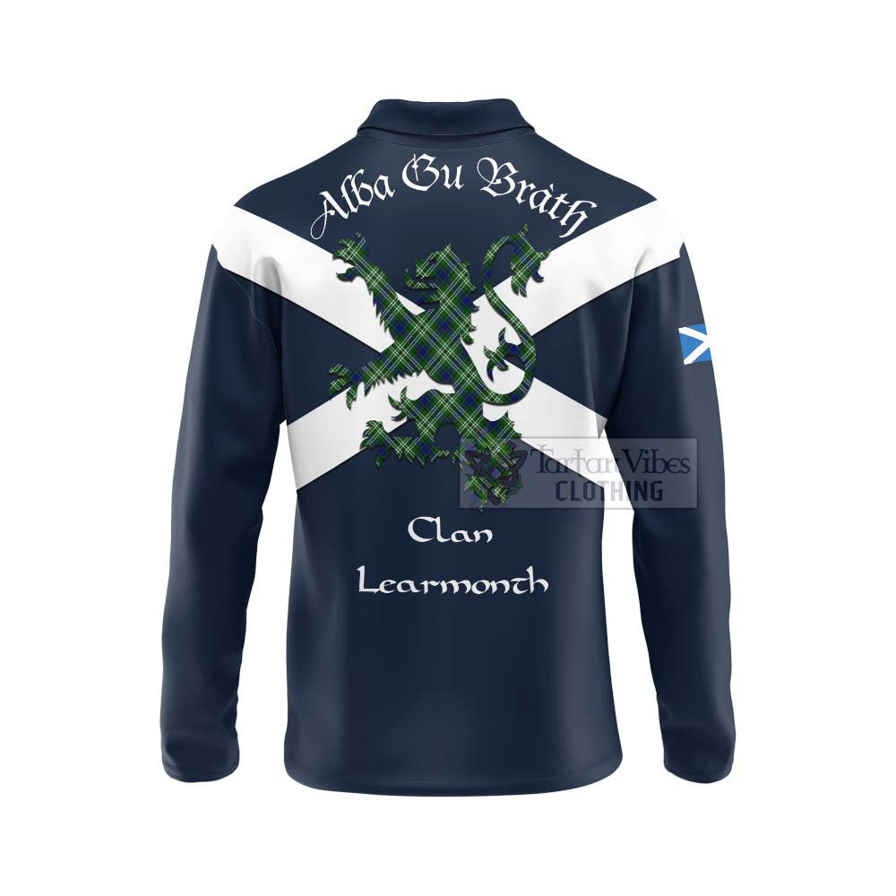 Tartan Vibes Clothing Learmonth Tartan Lion Rampant Long Sleeve Polo Shirt – Proudly Display Your Heritage with Alba Gu Brath and Clan Name