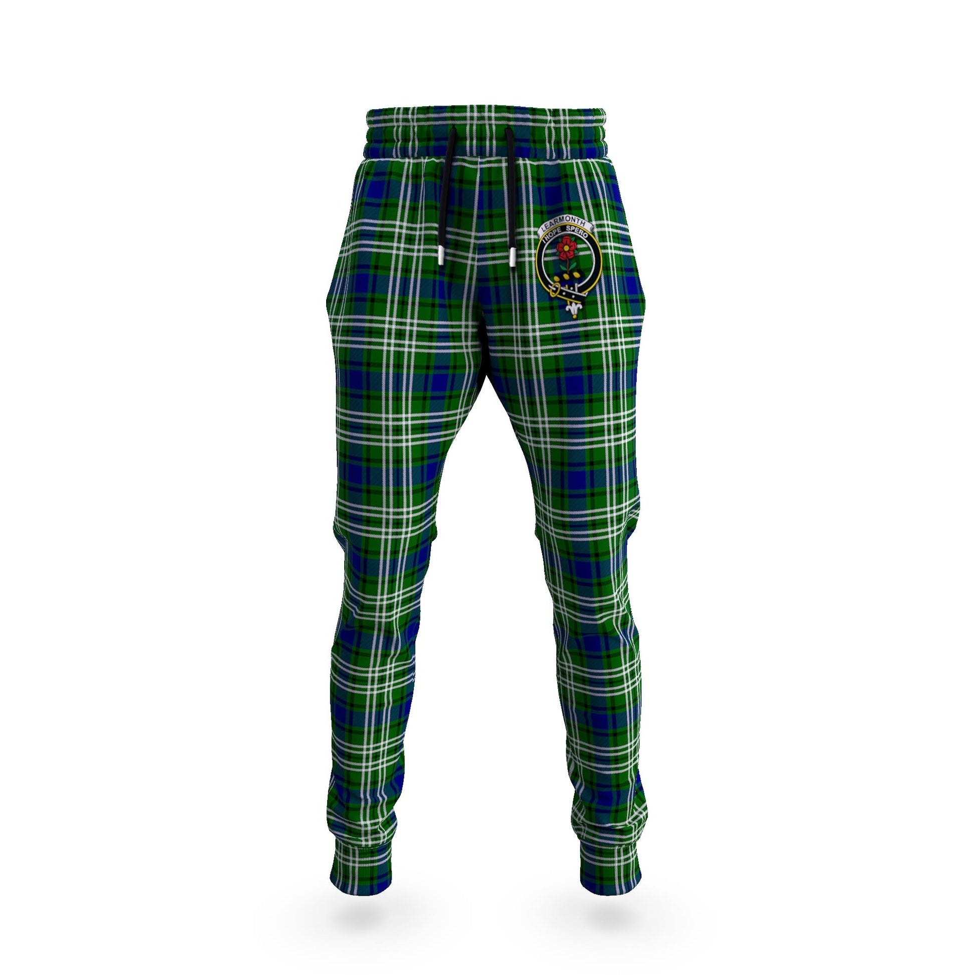 Learmonth Tartan Joggers Pants with Family Crest - Tartanvibesclothing
