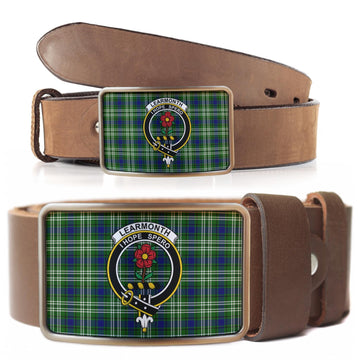 Learmonth Tartan Belt Buckles with Family Crest