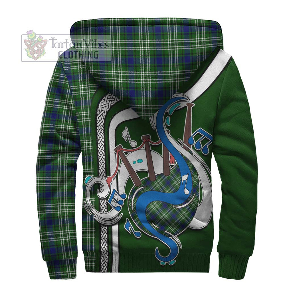 Learmonth Tartan Sherpa Hoodie with Epic Bagpipe Style - Tartanvibesclothing Shop