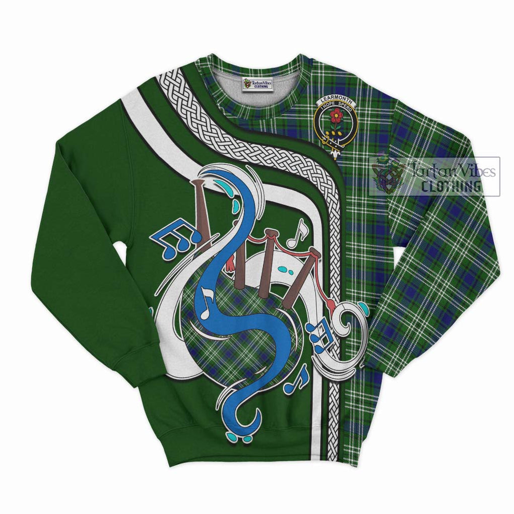 Tartan Vibes Clothing Learmonth Tartan Sweatshirt with Epic Bagpipe Style