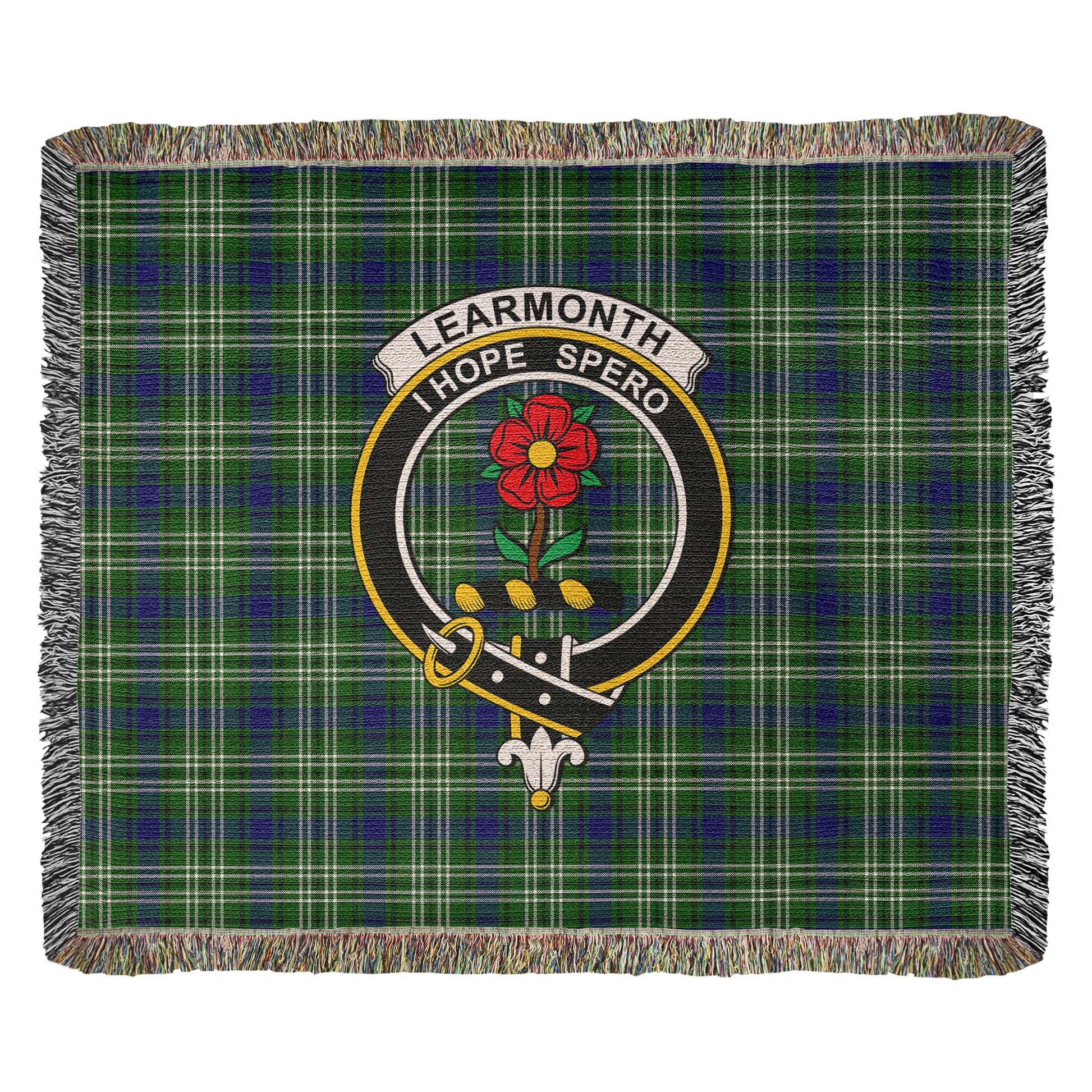 Tartan Vibes Clothing Learmonth Tartan Woven Blanket with Family Crest