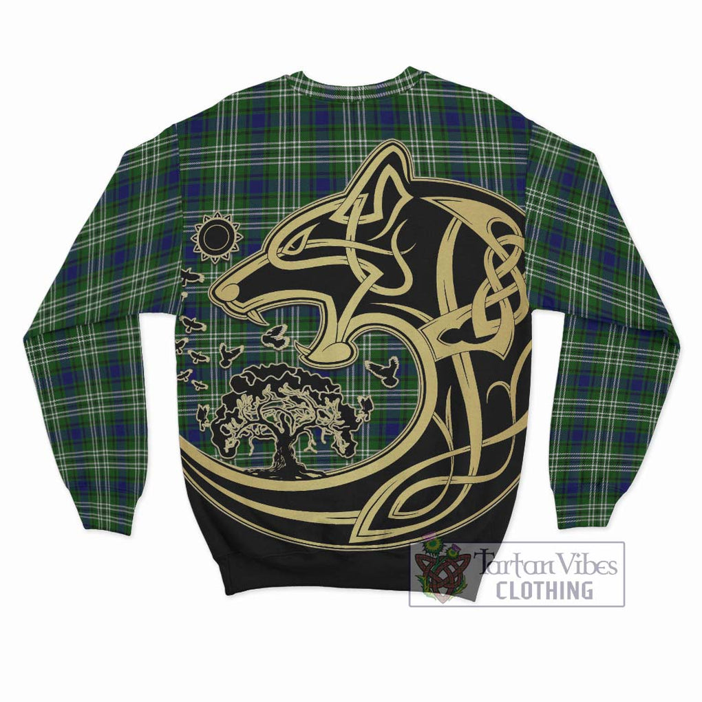Learmonth Tartan Sweatshirt with Family Crest Celtic Wolf Style - Tartan Vibes Clothing
