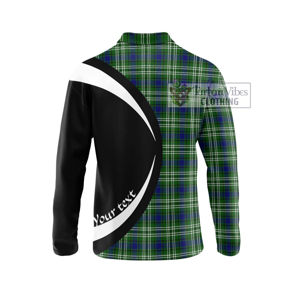 Learmonth Tartan Long Sleeve Polo Shirt with Family Crest Circle Style - Tartan Vibes Clothing