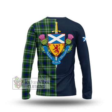 Tartan Vibes Clothing Learmonth Tartan Long Sleeve T-Shirt with Scottish Lion Royal Arm Half Style