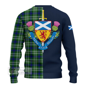 Learmonth Tartan Ugly Sweater Alba with Scottish Lion Royal Arm Half Style