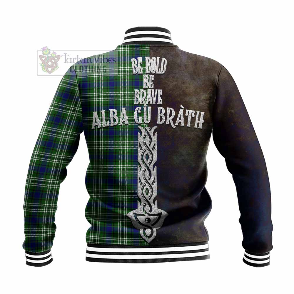 Tartan Vibes Clothing Learmonth Tartan Family Crest Baseball Jacket Alba Gu Brath Be Brave Lion Ancient Style