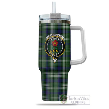 Tartan Vibes Clothing Learmonth Tartan and Family Crest Tumbler with Handle