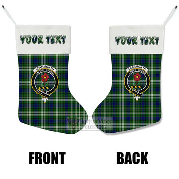 Tartan Vibes Clothing Learmonth Tartan Family Crest Christmas Stocking with Personalized Text