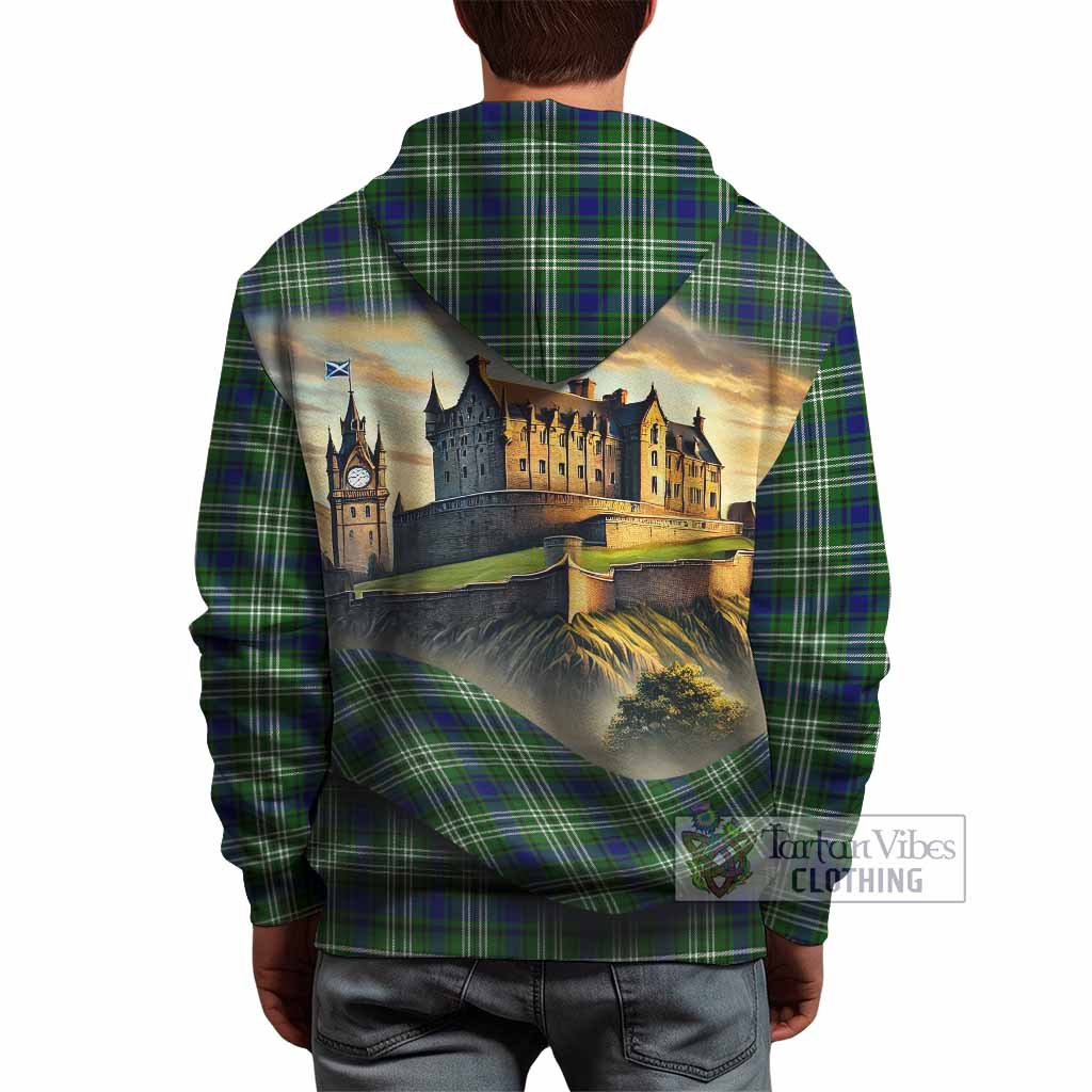 Tartan Vibes Clothing Learmonth Tartan Family Crest Hoodie with Scottish Ancient Castle Style