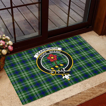 Learmonth Tartan Rubber Doormat with Family Crest