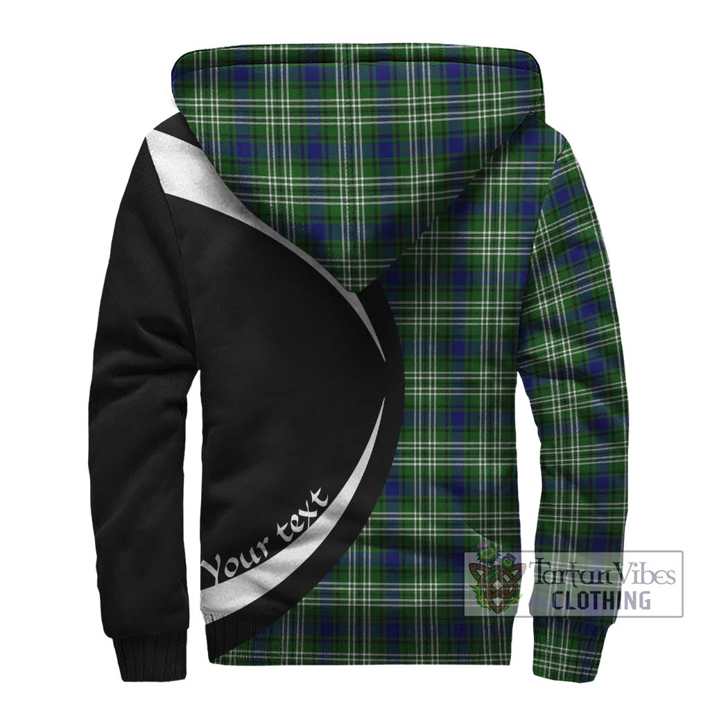 Learmonth Tartan Sherpa Hoodie with Family Crest Circle Style - Tartan Vibes Clothing