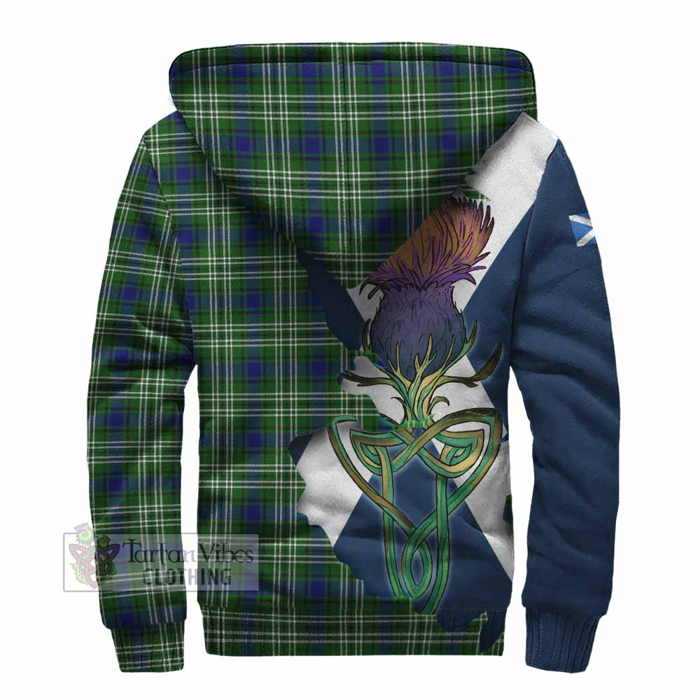 Tartan Vibes Clothing Learmonth Tartan Family Crest Sherpa Hoodie Scottish Thistle Celtic Inspired