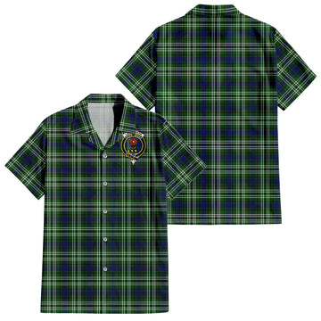 Learmonth Tartan Short Sleeve Button Down Shirt with Family Crest