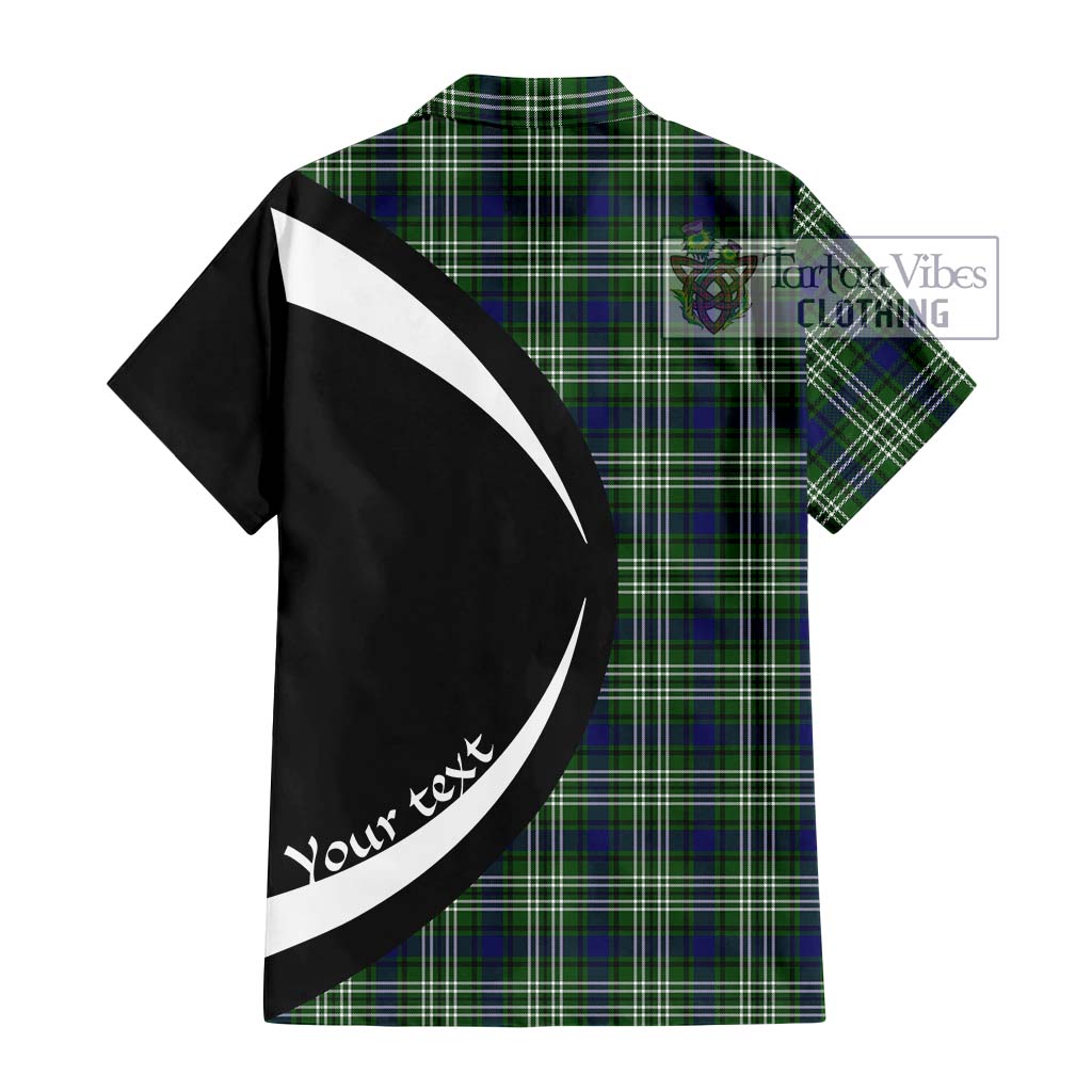 Learmonth Tartan Short Sleeve Button Up with Family Crest Circle Style - Tartan Vibes Clothing