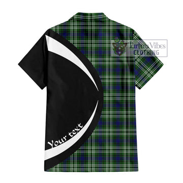 Learmonth Tartan Short Sleeve Button Up with Family Crest Circle Style - Tartan Vibes Clothing