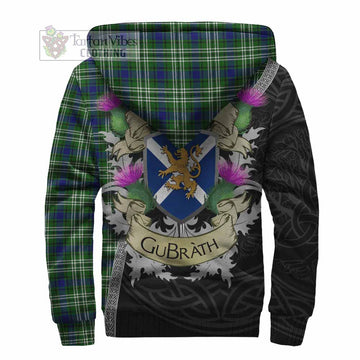 Learmonth Tartan Family Crest Sherpa Hoodie Lion Rampant Royal Thistle Shield Celtic Inspired