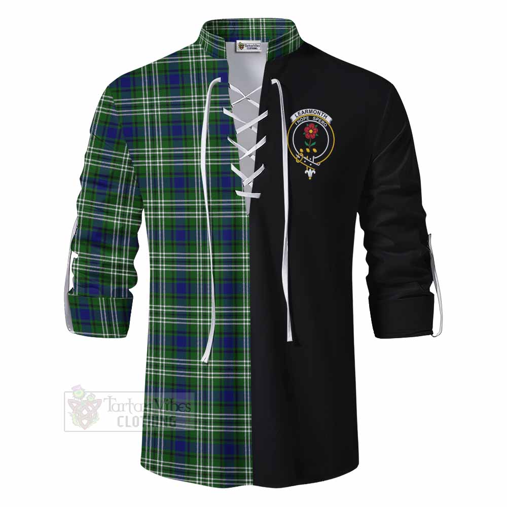 Tartan Vibes Clothing Learmonth Tartan Ghillie Kilt Shirt with Family Crest and Half Of Me Style