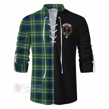 Tartan Vibes Clothing Learmonth Tartan Ghillie Kilt Shirt with Family Crest and Half Of Me Style