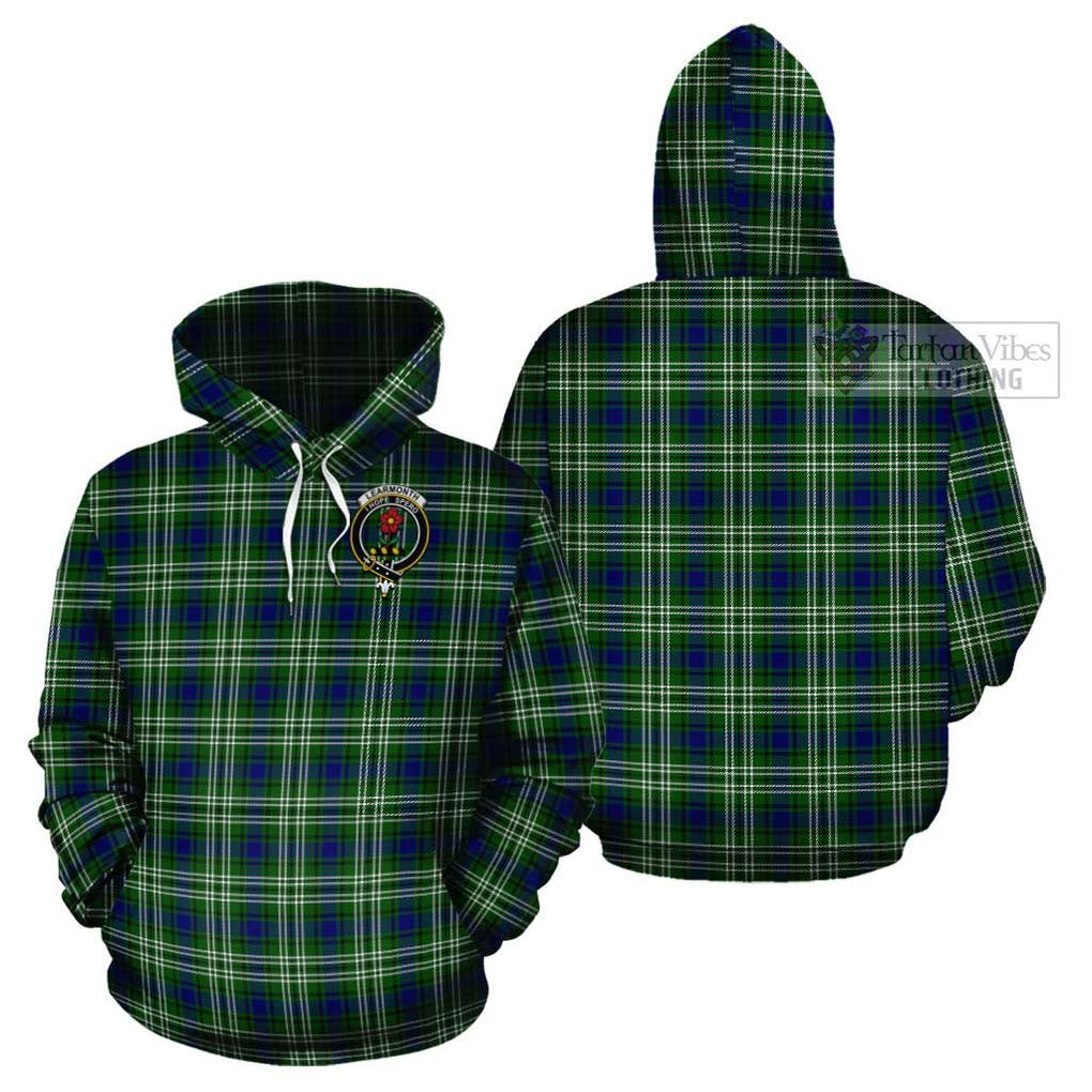 Learmonth Tartan Cotton Hoodie with Family Crest Pullover Hoodie - Tartan Vibes Clothing