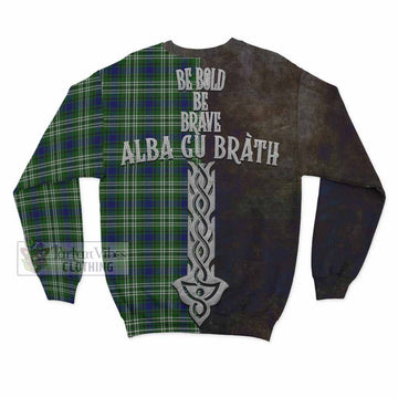 Learmonth Tartan Family Crest Sweatshirt Alba Gu Brath Be Brave Lion Ancient Style