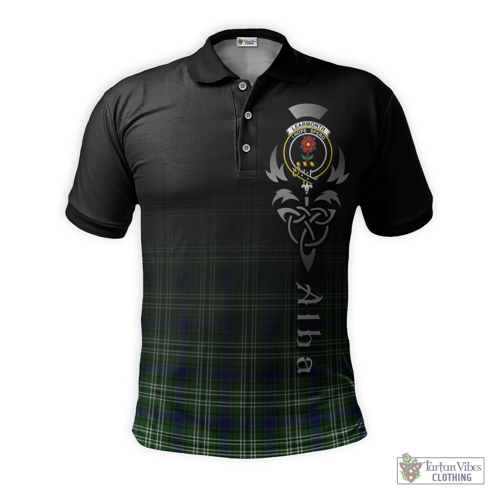 Tartan Vibes Clothing Learmonth Tartan Polo Shirt Featuring Alba Gu Brath Family Crest Celtic Inspired