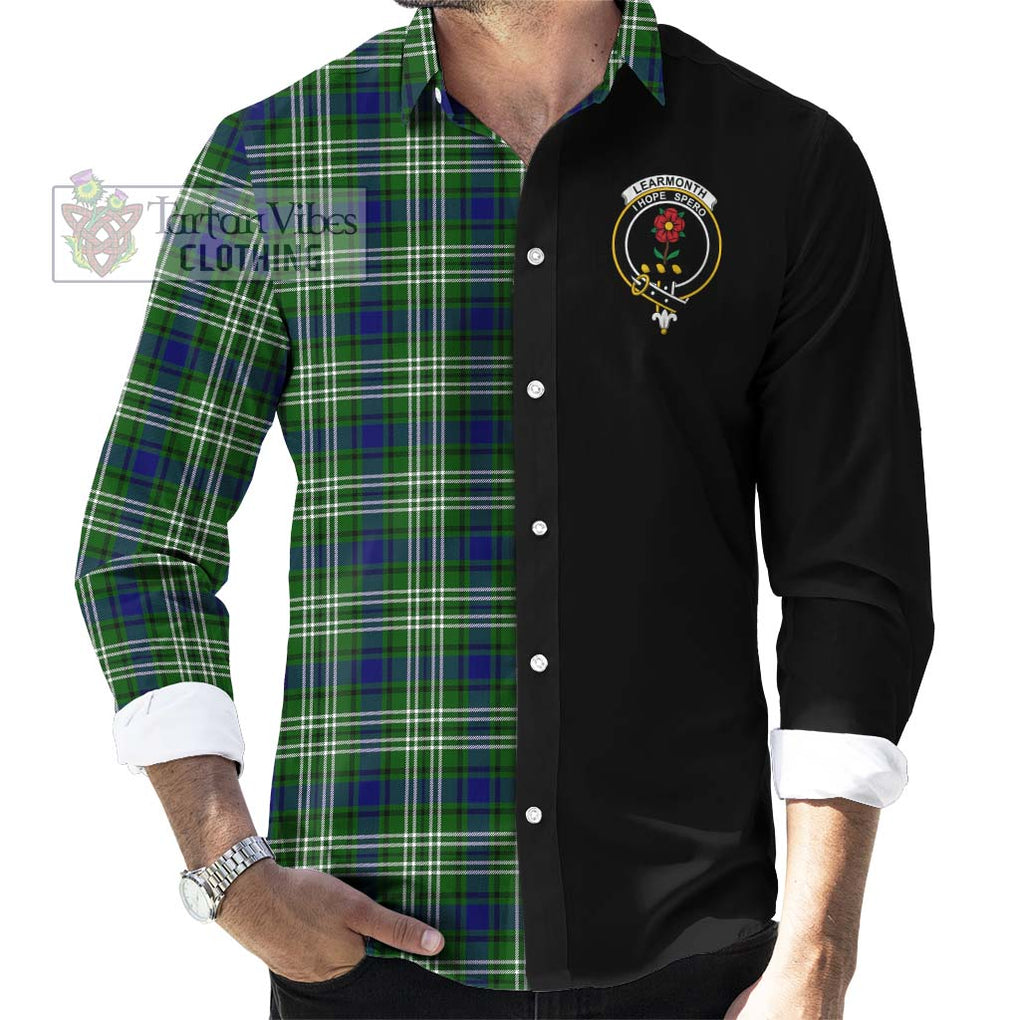Learmonth Tartan Long Sleeve Button Shirt with Family Crest and Half Of Me Style - Tartanvibesclothing Shop