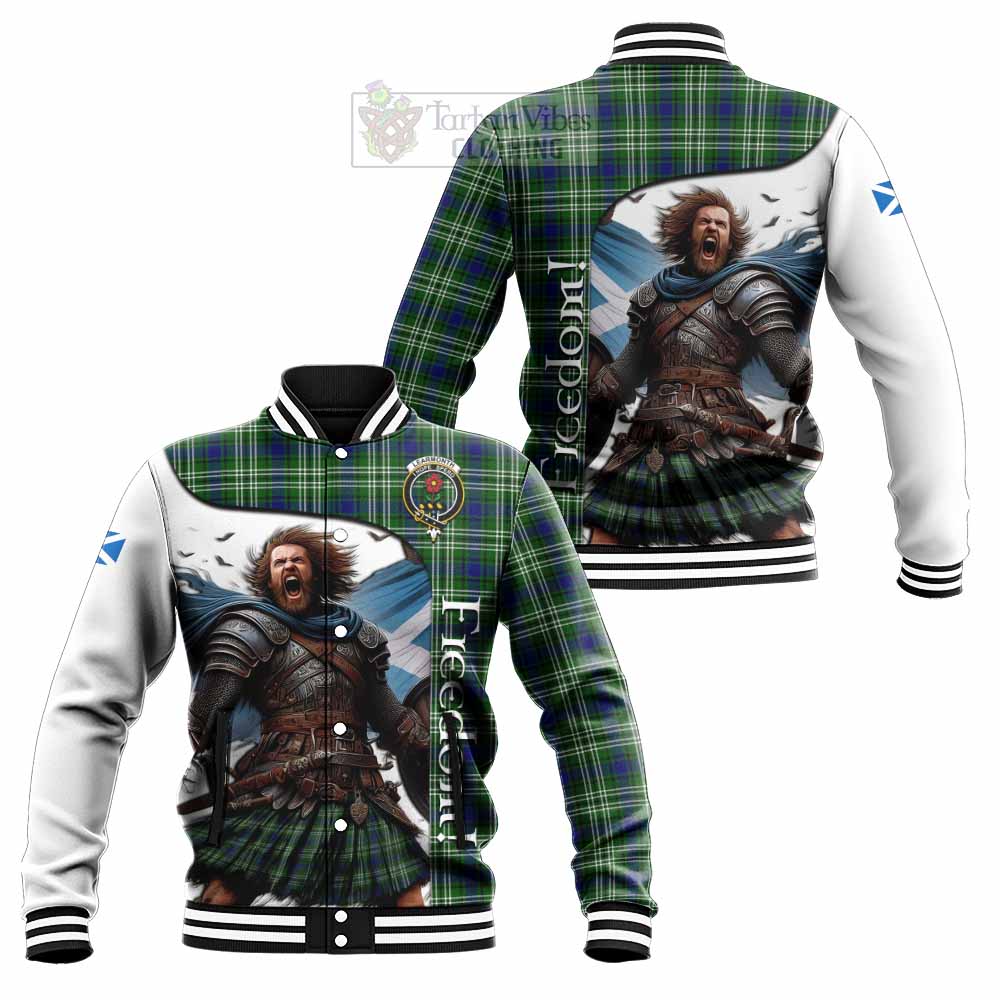 Tartan Vibes Clothing Learmonth Crest Tartan Baseball Jacket Inspired by the Freedom of Scottish Warrior