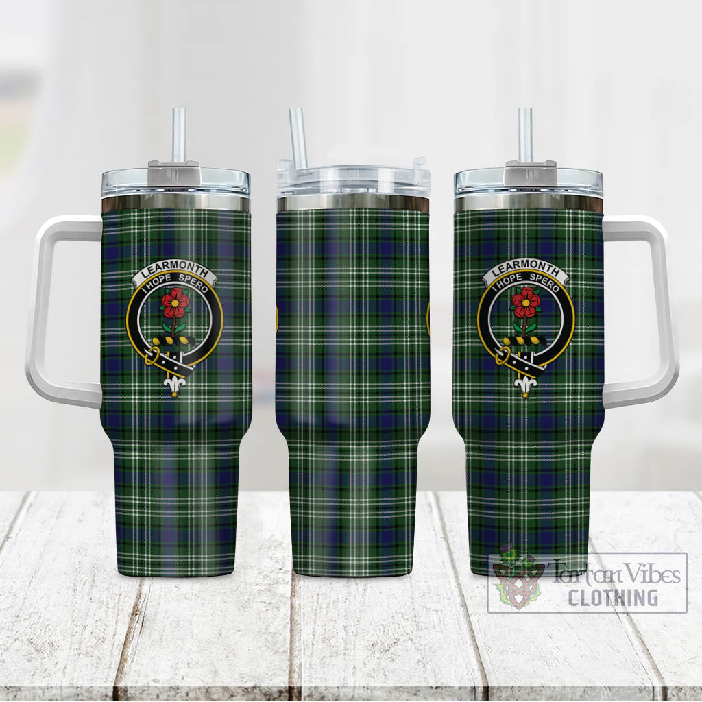 Tartan Vibes Clothing Learmonth Tartan and Family Crest Tumbler with Handle
