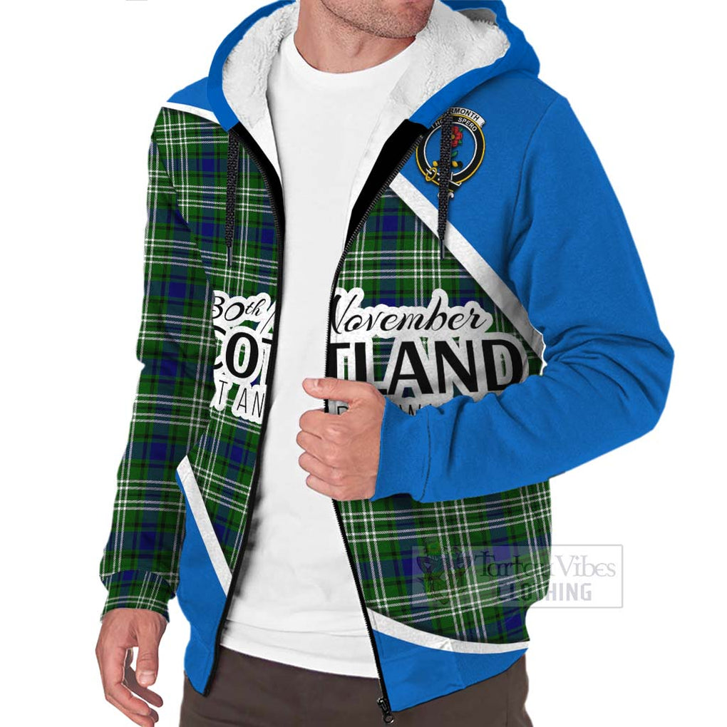 Tartan Vibes Clothing Learmonth Family Crest Tartan Sherpa Hoodie Celebrate Saint Andrew's Day in Style