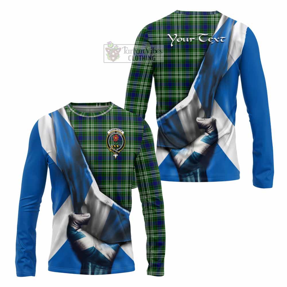 Tartan Vibes Clothing Learmonth Tartan Long Sleeve T-Shirt with Family Crest Scotland Patriotic Style