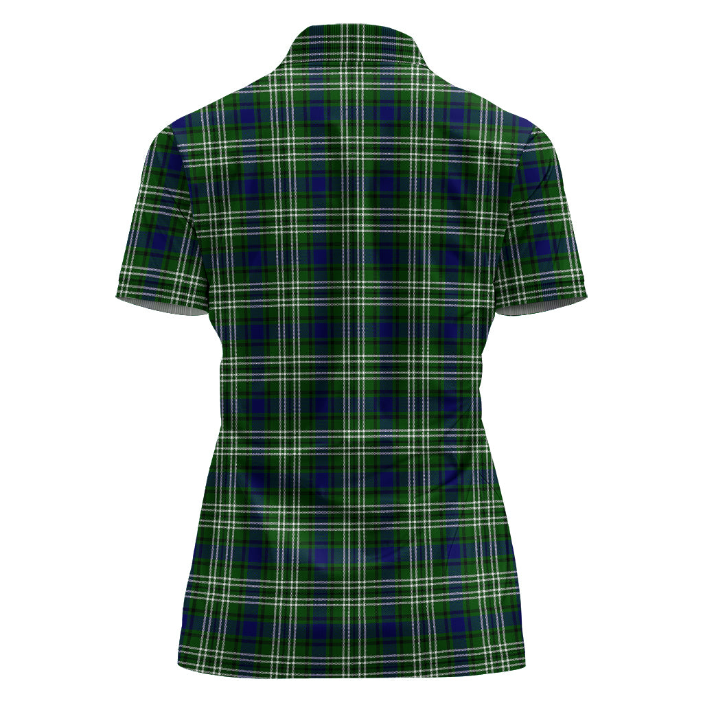 Learmonth Tartan Polo Shirt with Family Crest For Women - Tartan Vibes Clothing