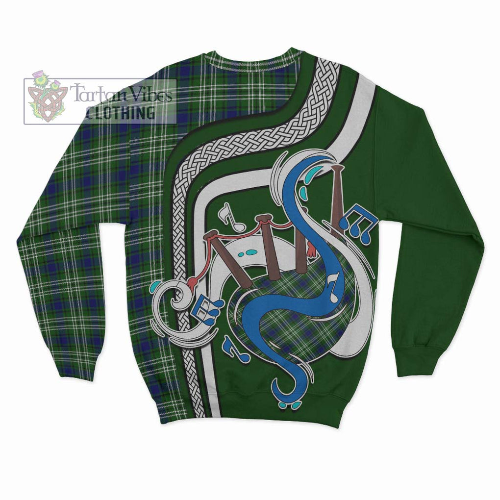 Tartan Vibes Clothing Learmonth Tartan Sweatshirt with Epic Bagpipe Style