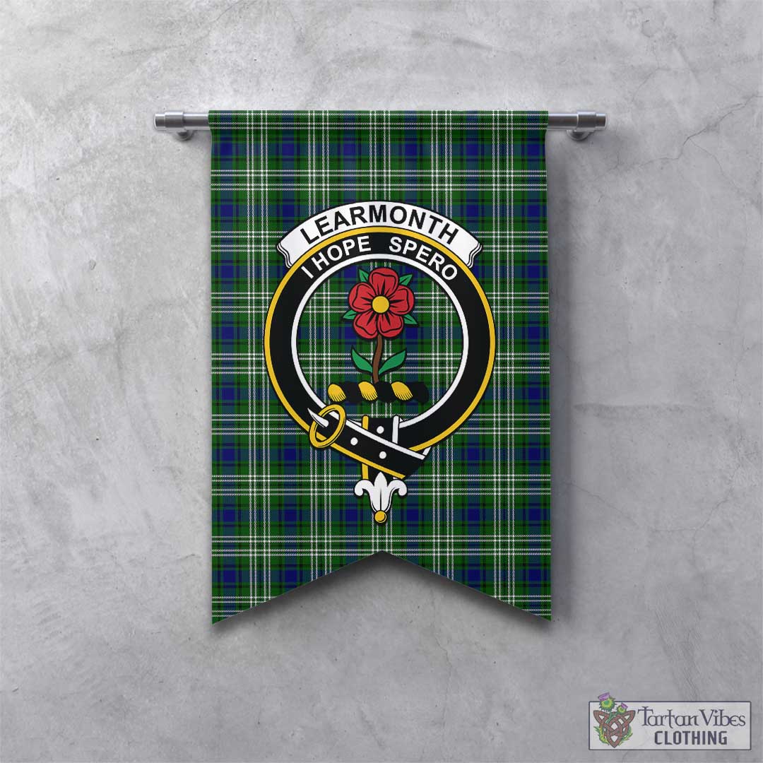 Tartan Vibes Clothing Learmonth Tartan Gonfalon, Tartan Banner with Family Crest