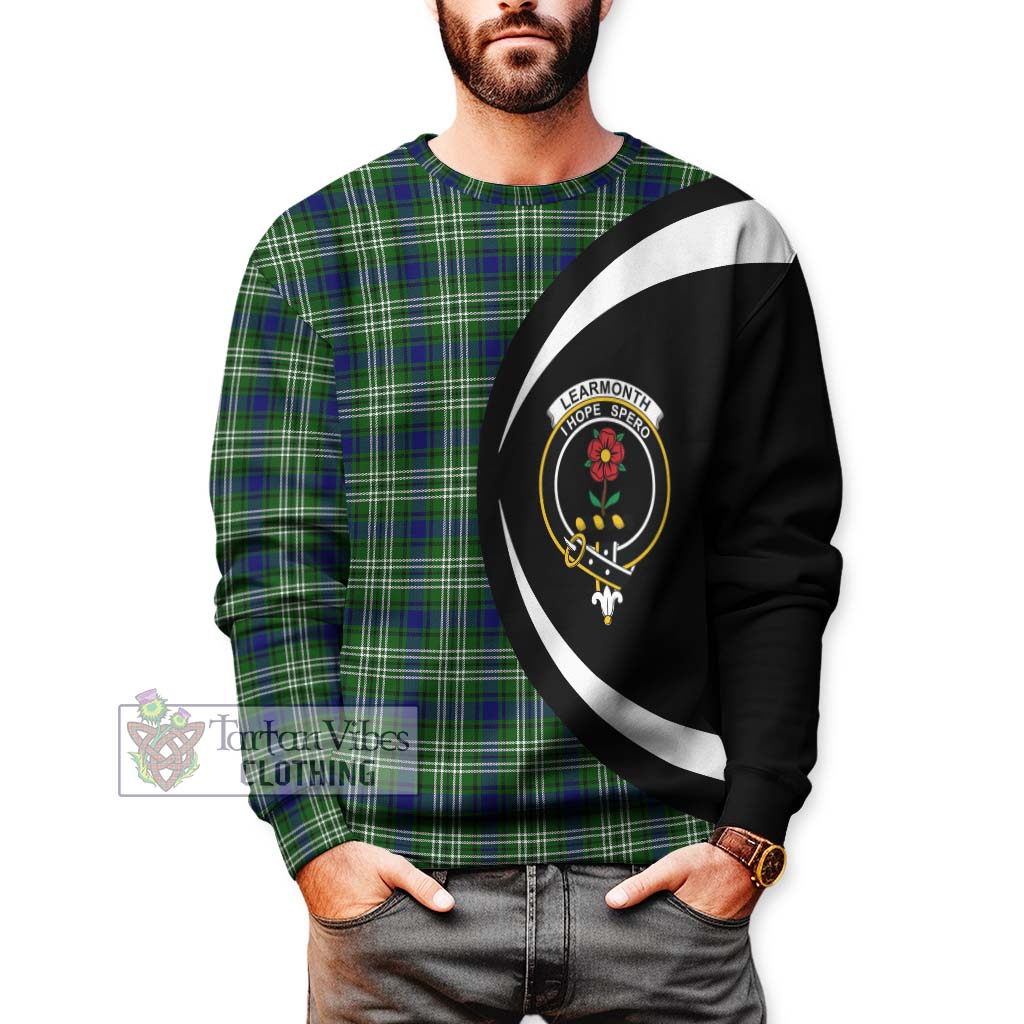 Learmonth Tartan Sweatshirt with Family Crest Circle Style - Tartan Vibes Clothing
