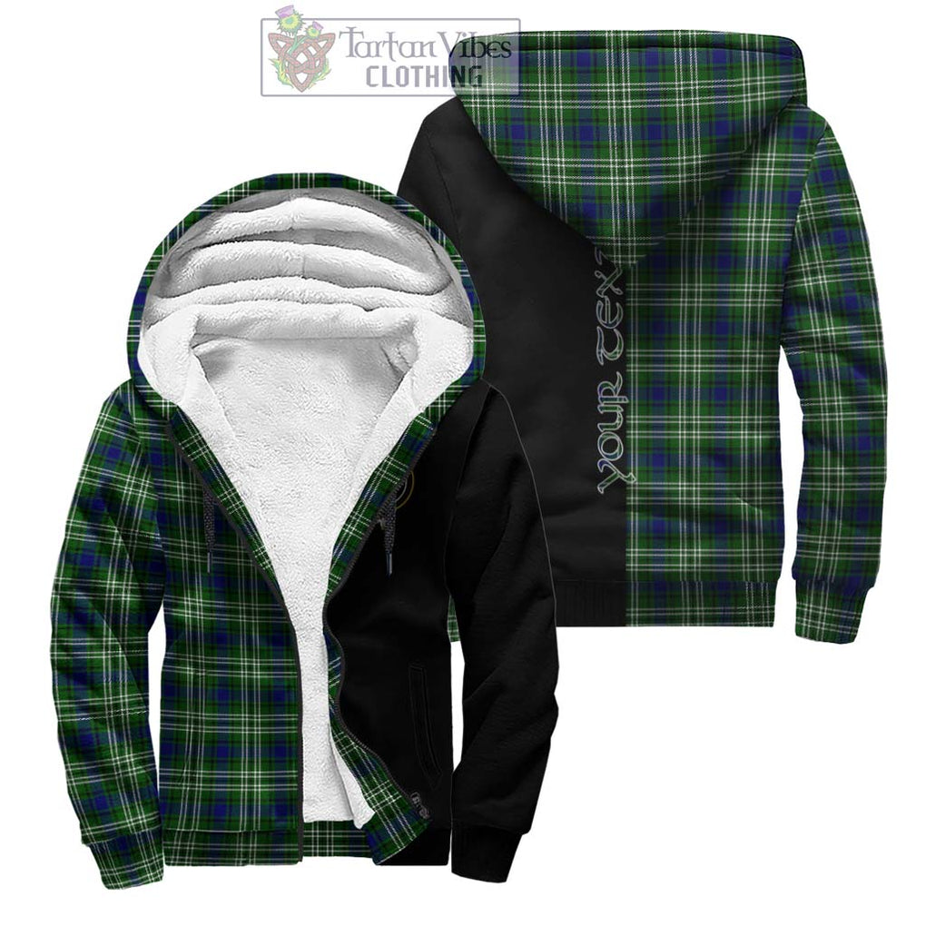 Learmonth Tartan Sherpa Hoodie with Family Crest and Half Of Me Style Unisex - Tartanvibesclothing Shop