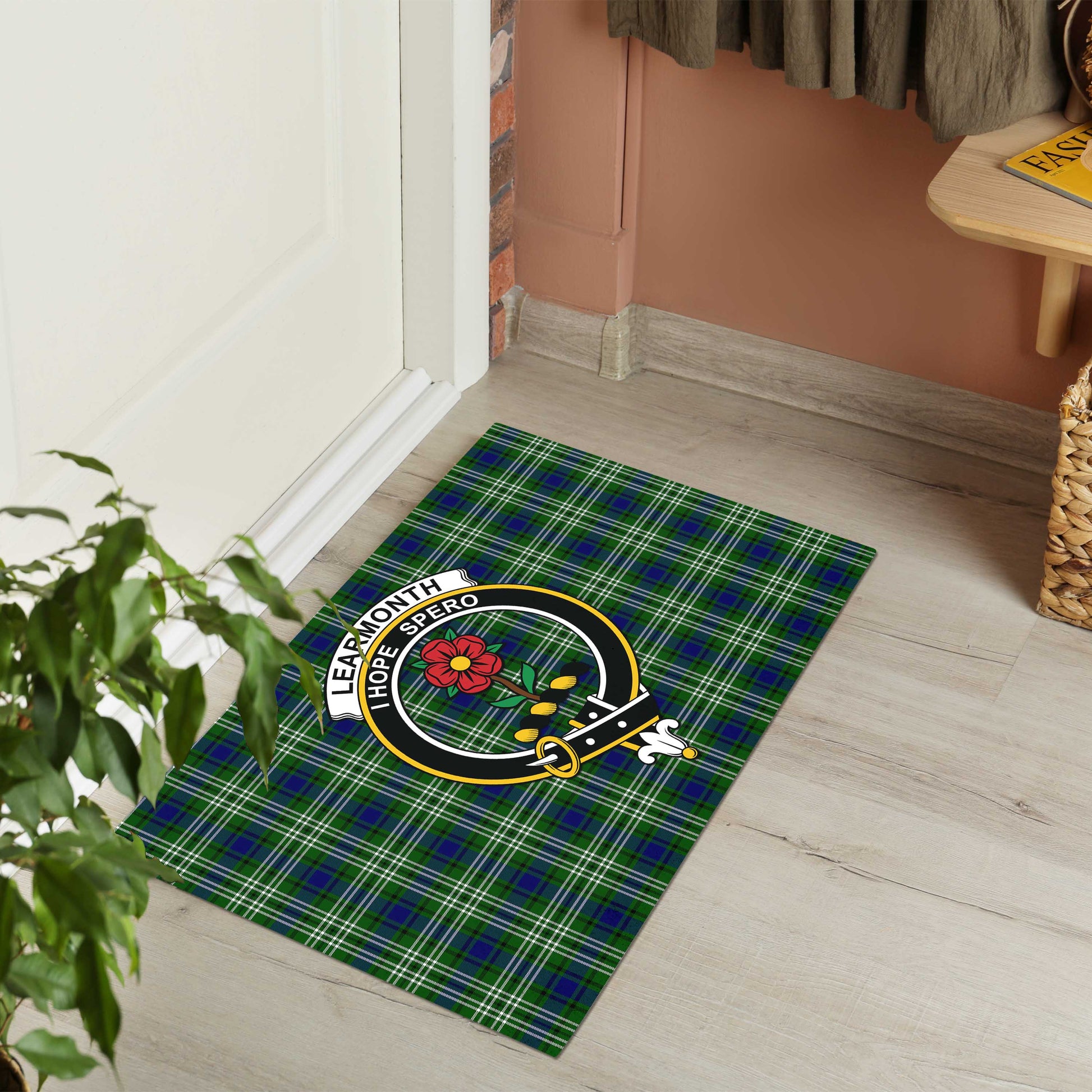 Learmonth Tartan Door Mat with Family Crest - Tartanvibesclothing