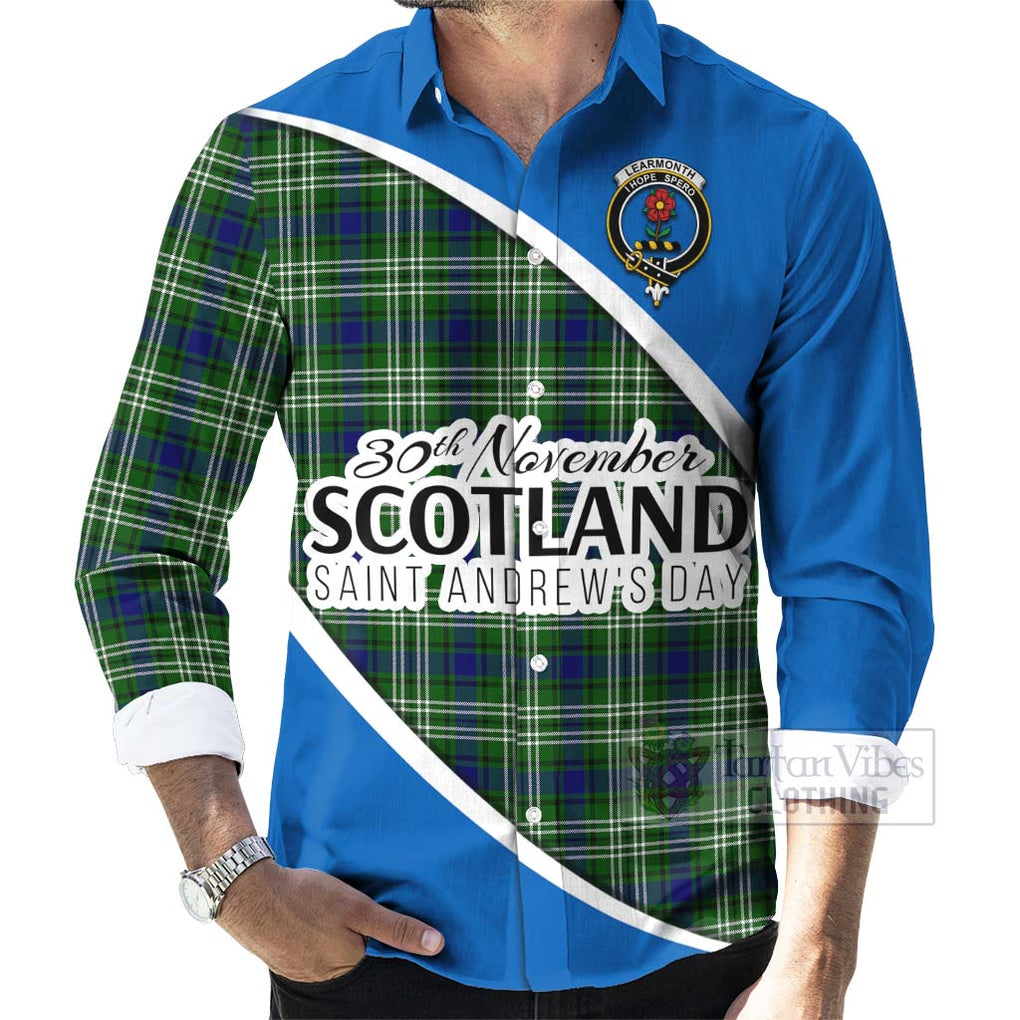 Tartan Vibes Clothing Learmonth Family Crest Tartan Long Sleeve Button Shirt Celebrate Saint Andrew's Day in Style